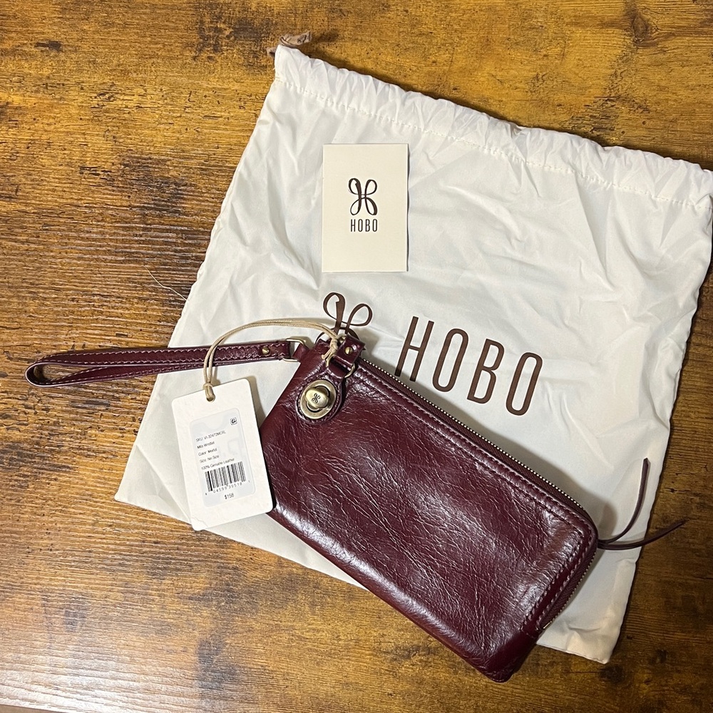 HOBO Mila Wristlet Merlot Leather Wristlet